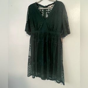 NWT Emerald green lace Haute Monde size Large dress